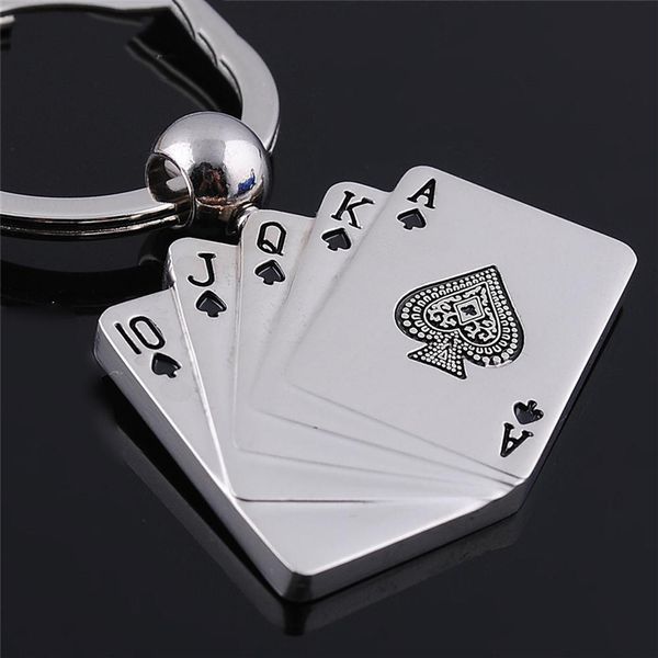 10pieces/lot keychains for men car bag keyring stainless steel jewelry straight flush texas holdem poker playing cards gift fashion, Silver
10pieces/lot keychains for men car bag keyring stainless steel jewelry straight flush texas holdem poker playing cards gift fashion, Silver
