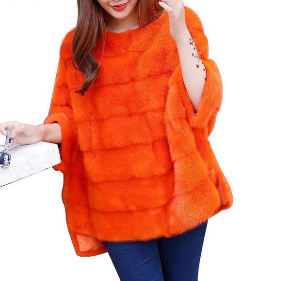 women's fur & faux autumn winter jacket women natural real mink coat thick warm loose streetwear outerwear half batwing sleeve, Black
women's fur & faux autumn winter jacket women natural real mink coat thick warm loose streetwear outerwear half batwing sleeve, Black