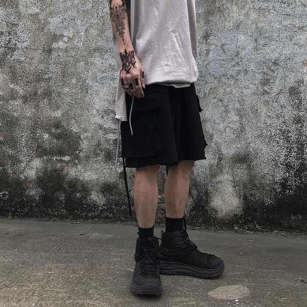 men's shorts ins summer fashion brand harajuku style dark black trend loose solid color versatile tooling straight pants, White;black
men's shorts ins summer fashion brand harajuku style dark black trend loose solid color versatile tooling straight pants, White;black