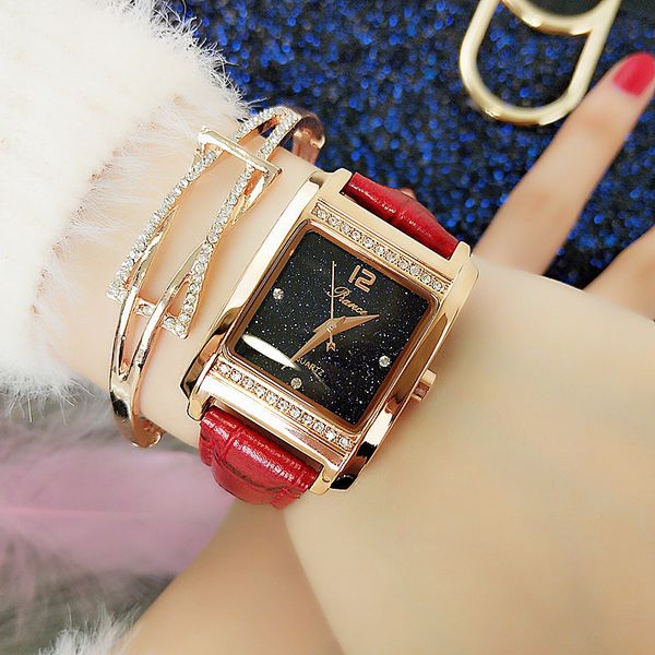 watch women's square korean fashion star face inlaid with diamond waterproof real belt student, Slivery;brown
watch women's square korean fashion star face inlaid with diamond waterproof real belt student, Slivery;brown
