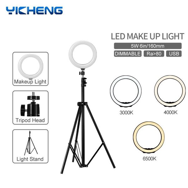 vanity lights 6in 5w led round makeup light pography ringlight usb dimmable with tripod selfie lamp for youtube tik tok live video studio
vanity lights 6in 5w led round makeup light pography ringlight usb dimmable with tripod selfie lamp for youtube tik tok live video studio