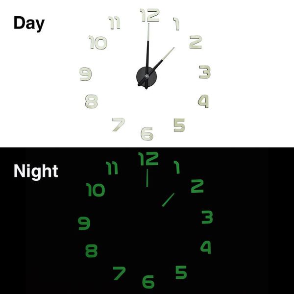 wall clocks luminous clock modern 3d hanging diy acrylic glow dark mirror stickers night lights living room home decor
wall clocks luminous clock modern 3d hanging diy acrylic glow dark mirror stickers night lights living room home decor