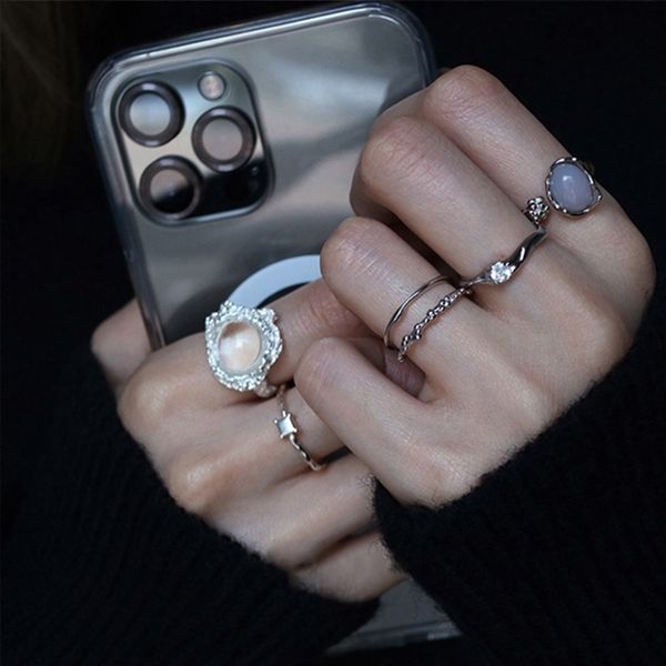 ring men's and women's sterling silver ins small diamond fine exaggerated crystal shaped advanced design, Black
ring men's and women's sterling silver ins small diamond fine exaggerated crystal shaped advanced design, Black