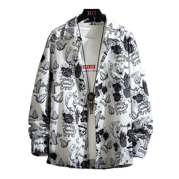 men's casual shirts fashion printed shirt cotton formal men long sleeve big size design breathable office dress, White;black
men's casual shirts fashion printed shirt cotton formal men long sleeve big size design breathable office dress, White;black