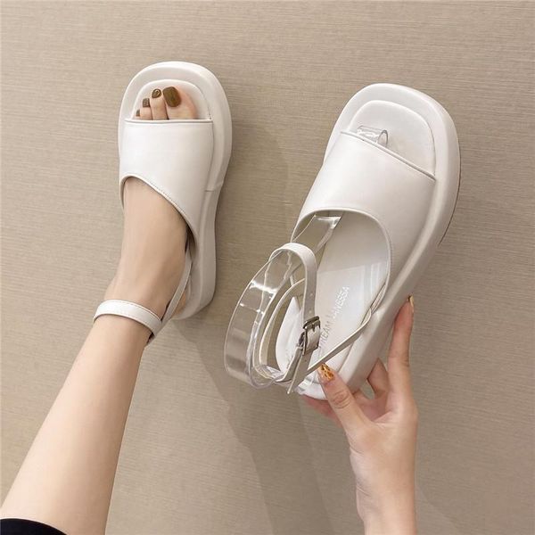sandals woman flat shoes 2021 fashion summer round toe 3.5cm heel buckle black white size 35-40
sandals woman flat shoes 2021 fashion summer round toe 3.5cm heel buckle black white size 35-40