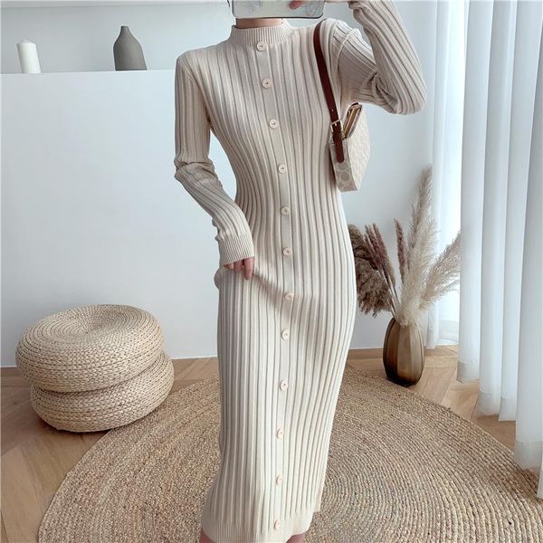 casual dresses knitted sweater women's dress fall/winter stretch cashmere single-breasted mid-length over-the-knee thick, Black;gray
casual dresses knitted sweater women's dress fall/winter stretch cashmere single-breasted mid-length over-the-knee thick, Black;gray