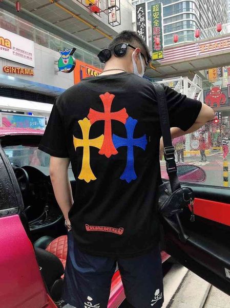 croosin summer 2021 fashion brand new sanskrit embroidery patchwork cross casual loose men's and women's short sle, White;black
croosin summer 2021 fashion brand new sanskrit embroidery patchwork cross casual loose men's and women's short sle, White;black
