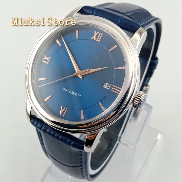 goutent 40mm fashion simple men's mechanical watch blue dial sier case sapphire glass date automatic watches 2839, Slivery;brown
goutent 40mm fashion simple men's mechanical watch blue dial sier case sapphire glass date automatic watches 2839, Slivery;brown