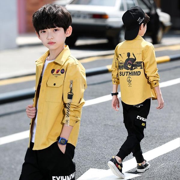 korean children boys long sleeve shirts spring autumn letter print turn down collar for teenage yellow clothes, White;black
korean children boys long sleeve shirts spring autumn letter print turn down collar for teenage yellow clothes, White;black