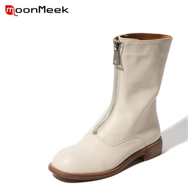 boots moonmeek arrive 2021 genuine leather classic round toe ankle autumn winter woman low heels, Black
boots moonmeek arrive 2021 genuine leather classic round toe ankle autumn winter woman low heels, Black