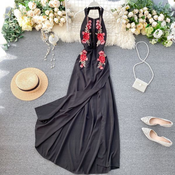 2021 women beach vintage summer slim a-line floral embroidery sleeveless spaghetti strap es ladies black robe cn4f, Black;gray
2021 women beach vintage summer slim a-line floral embroidery sleeveless spaghetti strap es ladies black robe cn4f, Black;gray