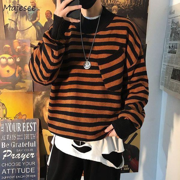 men pullovers striped sweater o-neck couple paneled loose korean-style harajuku knitted jumpers all-match pullover, White;black
men pullovers striped sweater o-neck couple paneled loose korean-style harajuku knitted jumpers all-match pullover, White;black