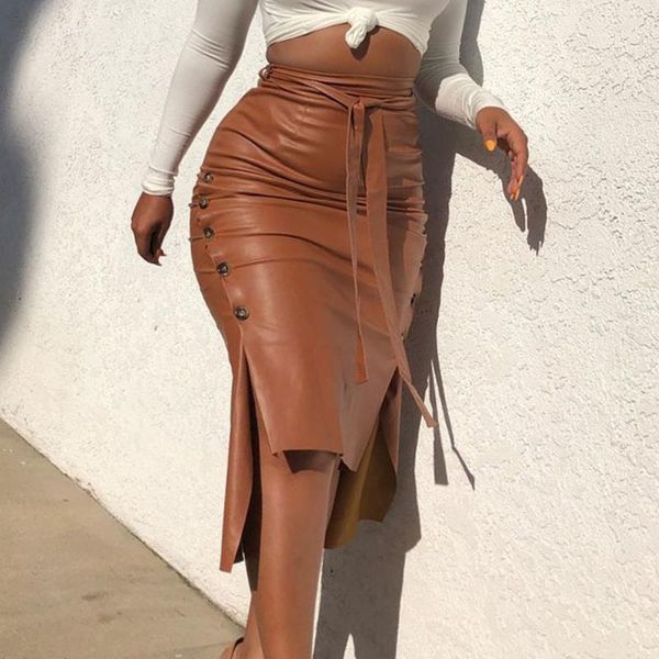 skirts plain brown high waist skirt autumn pu lace up women fashion midi african, Black
skirts plain brown high waist skirt autumn pu lace up women fashion midi african, Black