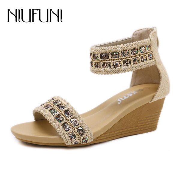 sandals 5cm med heel women 2021 summer shoes comfortable wedges bohemia style crystal decor large size 35-42, Black
sandals 5cm med heel women 2021 summer shoes comfortable wedges bohemia style crystal decor large size 35-42, Black