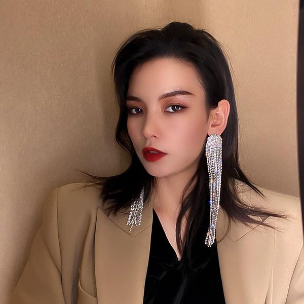 dangle & chandelier bohemia style women tassel full rhinestone drop earrings fashion simple ovsize crystal ladyjewelry accessories, Silver
dangle & chandelier bohemia style women tassel full rhinestone drop earrings fashion simple ovsize crystal ladyjewelry accessories, Silver