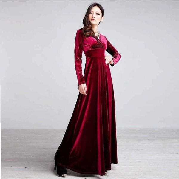 women's large casual dresses sleeve v-neck swing floor long velvet dress, Black;gray
women's large casual dresses sleeve v-neck swing floor long velvet dress, Black;gray