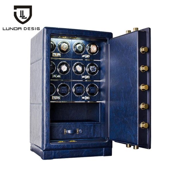 watch boxes & cases winder safe box 12 automatic watches and jewelry storage safety -with dual digital card key lock security, Black;blue
watch boxes & cases winder safe box 12 automatic watches and jewelry storage safety -with dual digital card key lock security, Black;blue