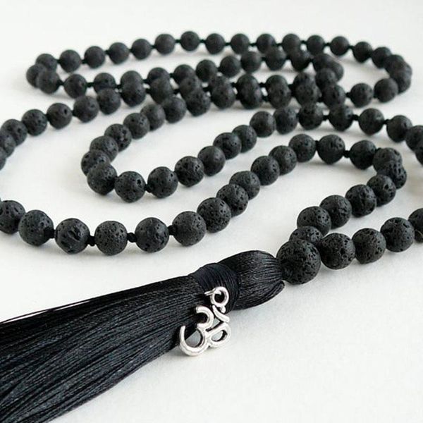 chains 8mm black lava stone mala necklace meditation jewelry hand knotted 108 beads long men gift yoga, Silver
chains 8mm black lava stone mala necklace meditation jewelry hand knotted 108 beads long men gift yoga, Silver