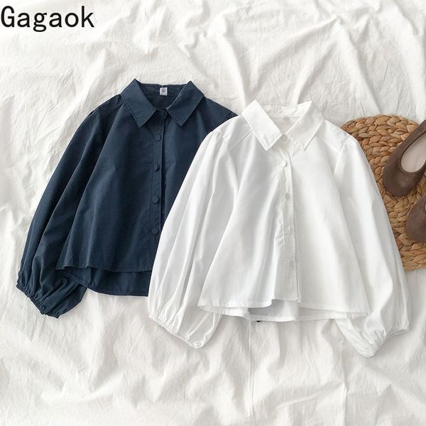 gagaok women casual blouse spring autumn new solid turn-down collar puff sleeve loose wild harajuku female fashion shirts 210225, White
gagaok women casual blouse spring autumn new solid turn-down collar puff sleeve loose wild harajuku female fashion shirts 210225, White
