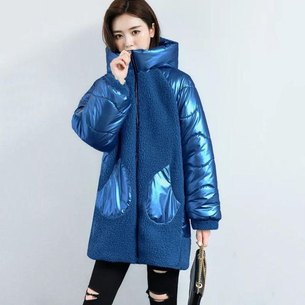 long jacket down & parkas autumn winter glossy cotton loose plus size for women, Black
long jacket down & parkas autumn winter glossy cotton loose plus size for women, Black