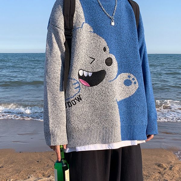 new 2021 autumn and winter japanese men's knitted style bear with thick veet pullover 3 w6zj, White;black
new 2021 autumn and winter japanese men's knitted style bear with thick veet pullover 3 w6zj, White;black