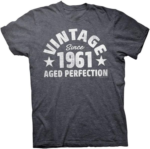 men's t-shirts 60th birthday gift shirt - vintage aged perfection since 1961, White;black
men's t-shirts 60th birthday gift shirt - vintage aged perfection since 1961, White;black