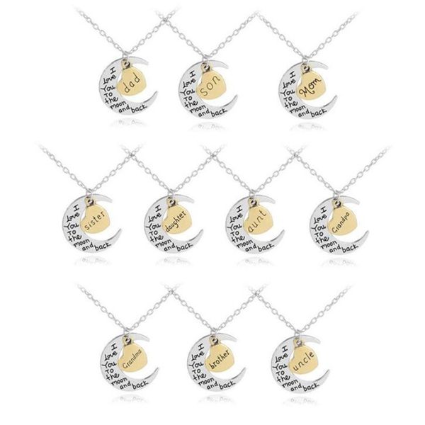 i love you to the moon and back necklace silver moons heart family mom dad brother sister pendant necklaces women jewelry dhl free
i love you to the moon and back necklace silver moons heart family mom dad brother sister pendant necklaces women jewelry dhl free