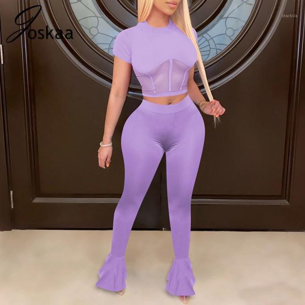 joskaa two piece set women tracksuit summer clother mesh sheer splice crop flare pant 2 pcs club outfits matching sets, Gray
joskaa two piece set women tracksuit summer clother mesh sheer splice crop flare pant 2 pcs club outfits matching sets, Gray