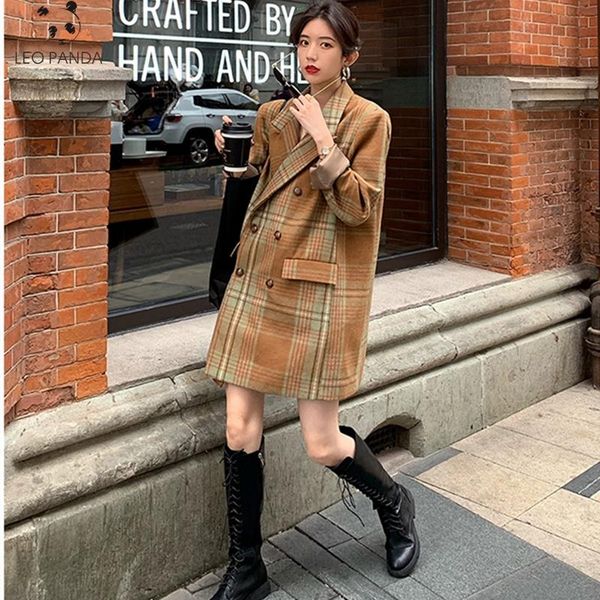 women's wool & blends 2021 spring autumn plaid coat fashion long woolen type female winter jackets outw, Black
women's wool & blends 2021 spring autumn plaid coat fashion long woolen type female winter jackets outw, Black