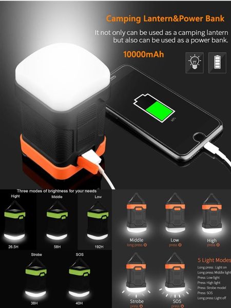 2-in-1 camping lantern led light lamp super power bank big 10,000 mah ip65 waterproof over 200 lumens emergency light
2-in-1 camping lantern led light lamp super power bank big 10,000 mah ip65 waterproof over 200 lumens emergency light