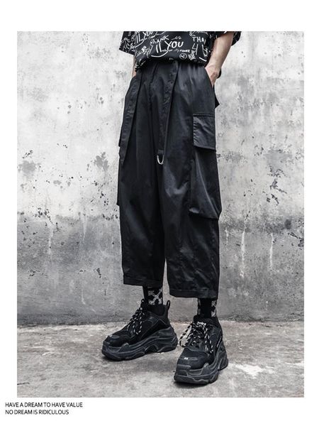 men's pants spring and autumn men's pure color tide brand large pockets design loose wide leg thin ribbon nine straight, Black
men's pants spring and autumn men's pure color tide brand large pockets design loose wide leg thin ribbon nine straight, Black
