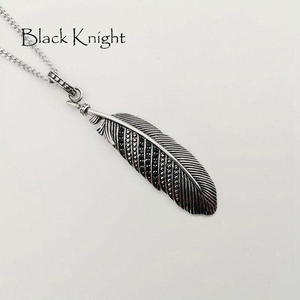 pendant necklaces black knight vintage silver color cz stones feather necklace stainless steel mens chic blkn0779
pendant necklaces black knight vintage silver color cz stones feather necklace stainless steel mens chic blkn0779
