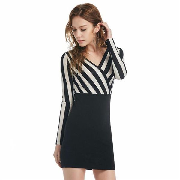 casual dresses deep v neck women bodycon pencil dress strip printed patchwork female office lady vestido elegant work girl club, Black;gray
casual dresses deep v neck women bodycon pencil dress strip printed patchwork female office lady vestido elegant work girl club, Black;gray