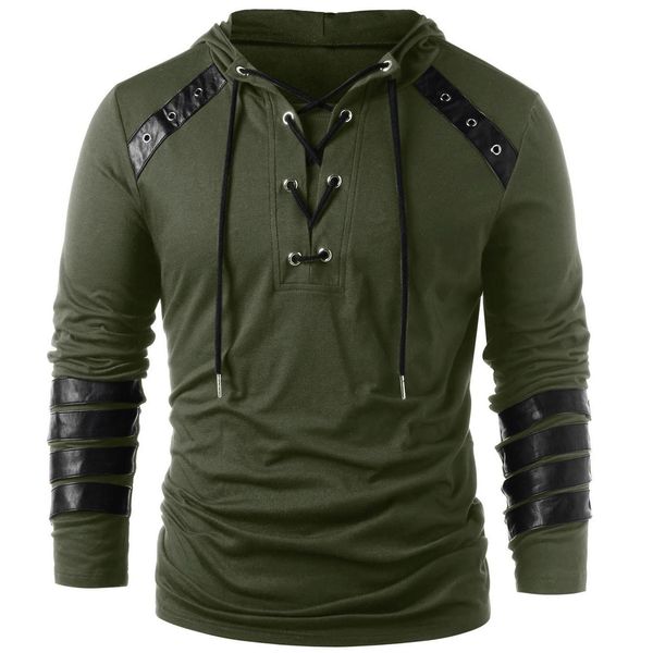 hoodie sweatshirt men winter drawstring vintage slim leather patchwork long sleeve hooded sweatshirts for male, Black
hoodie sweatshirt men winter drawstring vintage slim leather patchwork long sleeve hooded sweatshirts for male, Black
