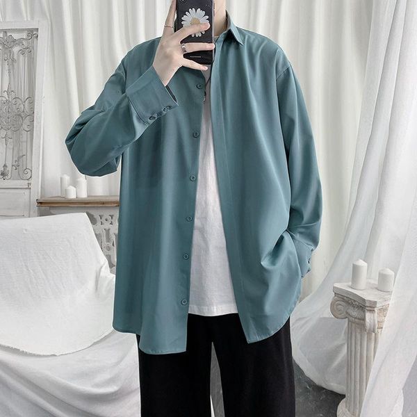 men's casual shirts shirt 2021 autumn slim solid color versatile long-sleeve loose lapel personality youth wear, White;black
men's casual shirts shirt 2021 autumn slim solid color versatile long-sleeve loose lapel personality youth wear, White;black