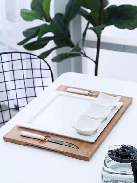 flatware sets european style creativity ceramic steak plate with bamboo household stainless steel knife fork suit handmade
flatware sets european style creativity ceramic steak plate with bamboo household stainless steel knife fork suit handmade