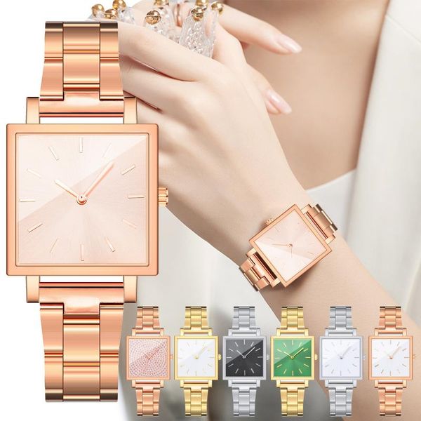 wristwatches business womens wrist watch simple square dial rose gold stainless steel strap ladies quartz montre femme gift, Slivery;brown
wristwatches business womens wrist watch simple square dial rose gold stainless steel strap ladies quartz montre femme gift, Slivery;brown