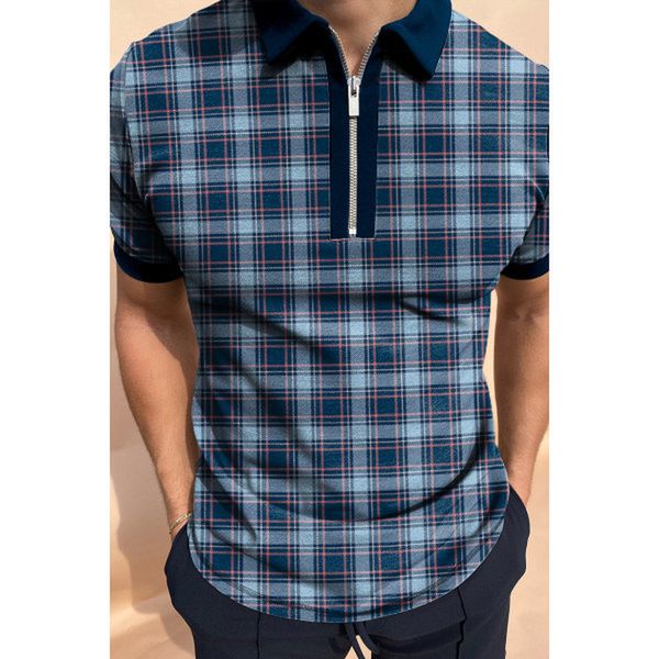 plaid shirt pattern men's zipper polo shirt comfortable breathable fashionable cool daily travel work party, White;black
plaid shirt pattern men's zipper polo shirt comfortable breathable fashionable cool daily travel work party, White;black