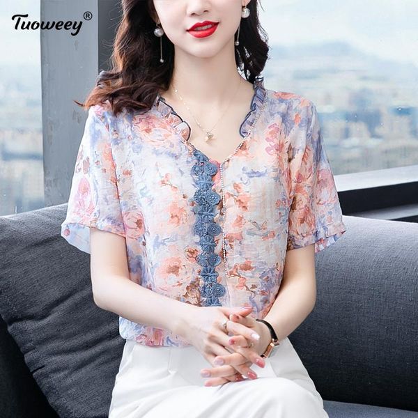 women's blouses & shirts fashion women summer style chiffon floral casual short sleeve v neck plus size loose shirt elegant, White
women's blouses & shirts fashion women summer style chiffon floral casual short sleeve v neck plus size loose shirt elegant, White