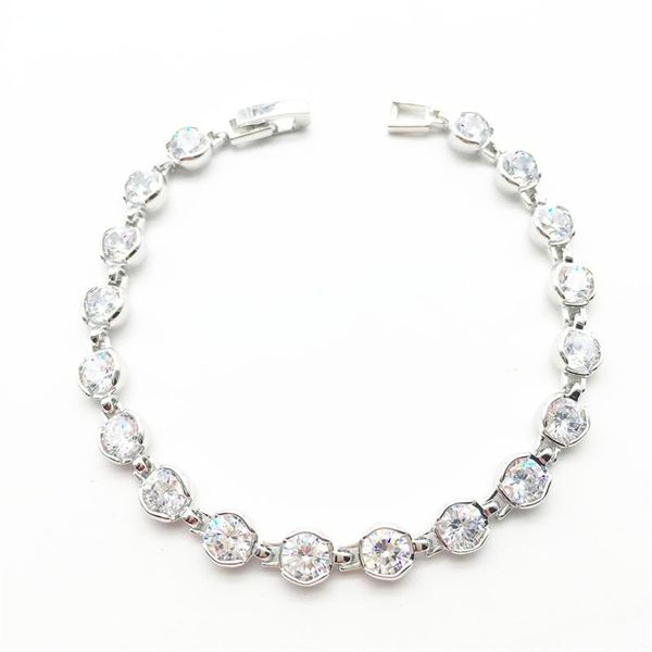 link, chain 2021 fashion ladies jewelry white gold color clear cubic zircon tennis bracelet for women, Black
link, chain 2021 fashion ladies jewelry white gold color clear cubic zircon tennis bracelet for women, Black