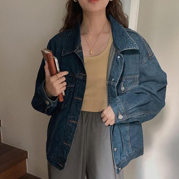 women's jackets 2021 spring autumn denim coat, Black;brown 
women's jackets 2021 spring autumn denim coat, Black;brown