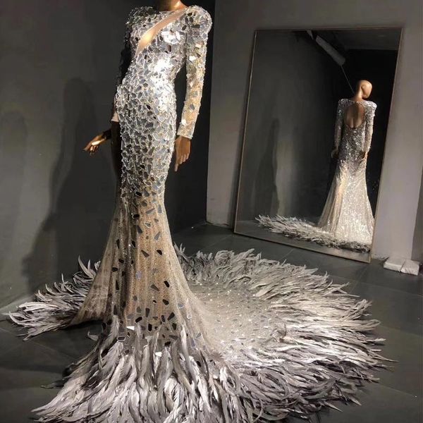 stage wear perspective mesh sparkly silver mirror long dress birthday celebrate feather tail bar women singer dancer evening, Black;red
stage wear perspective mesh sparkly silver mirror long dress birthday celebrate feather tail bar women singer dancer evening, Black;red