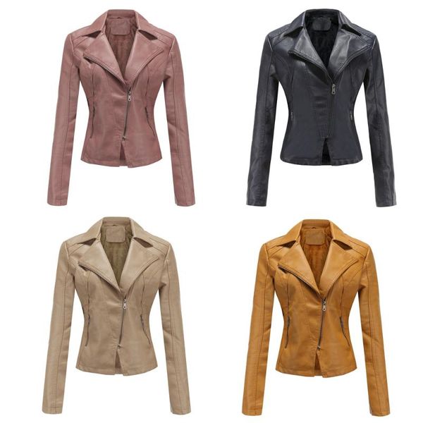 women's leather & faux 2021 fleece thickness warm pu jacket casual turn down collar skew zip-up pockets winter fur coat motorcycle outw, Black
women's leather & faux 2021 fleece thickness warm pu jacket casual turn down collar skew zip-up pockets winter fur coat motorcycle outw, Black