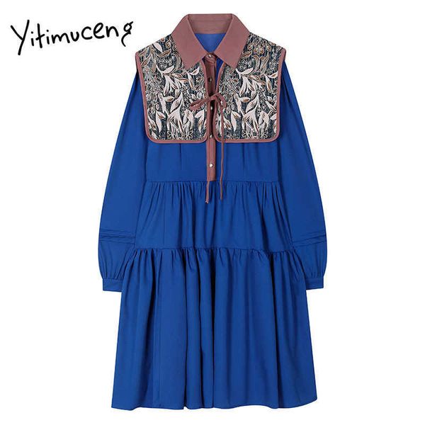 yitimuceng vintage dresses women spring fashion korean long sleeve high waist loose office lady blue mini dress with wrap 210601, Black;gray
yitimuceng vintage dresses women spring fashion korean long sleeve high waist loose office lady blue mini dress with wrap 210601, Black;gray