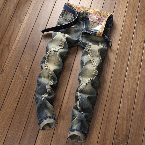 airgracias 2021 men's new trousers feature ripped jeans brand denim print pants trendy men's streetwear pants, Blue
airgracias 2021 men's new trousers feature ripped jeans brand denim print pants trendy men's streetwear pants, Blue