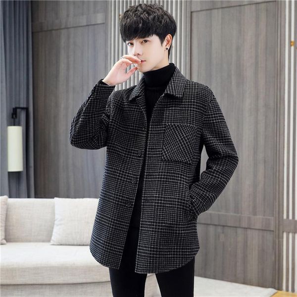 men's wool & blends 2021 autumn winter mens coat fashion turn down collar thick warm woolen jacket male casual trench outwear b421, Black
men's wool & blends 2021 autumn winter mens coat fashion turn down collar thick warm woolen jacket male casual trench outwear b421, Black