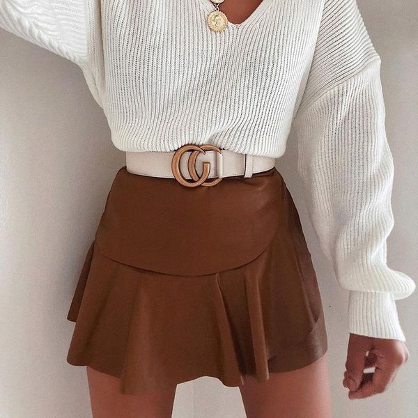 skirts ladies high waist faux leather skirt spring summer cascading ruffles a line mini elegant women solid short faldas 2021, Black
skirts ladies high waist faux leather skirt spring summer cascading ruffles a line mini elegant women solid short faldas 2021, Black