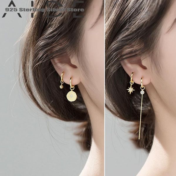 hoop & huggie aide retro circle asymmetric earrings for women star pendant gold color cz jewelry party gifts s-e1344, Golden;silver
hoop & huggie aide retro circle asymmetric earrings for women star pendant gold color cz jewelry party gifts s-e1344, Golden;silver