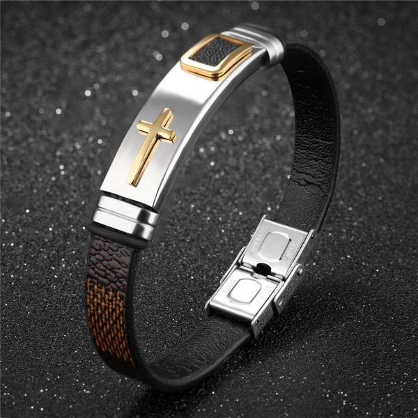 charm bracelets stainless steel poly urethan black brown color cross shape bracelet bangle fashion trendy jewelry gift men, Golden;silver
charm bracelets stainless steel poly urethan black brown color cross shape bracelet bangle fashion trendy jewelry gift men, Golden;silver
