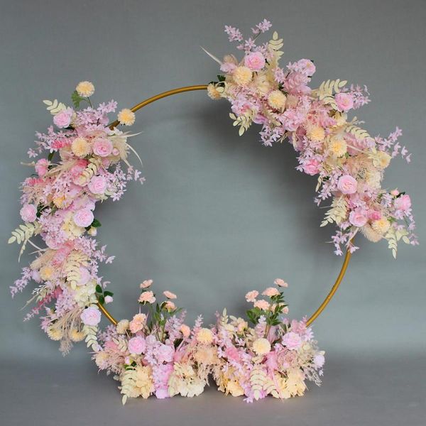 party decoration circle wedding arch background wrought iron shelf decorative props diy round flower with frame
party decoration circle wedding arch background wrought iron shelf decorative props diy round flower with frame